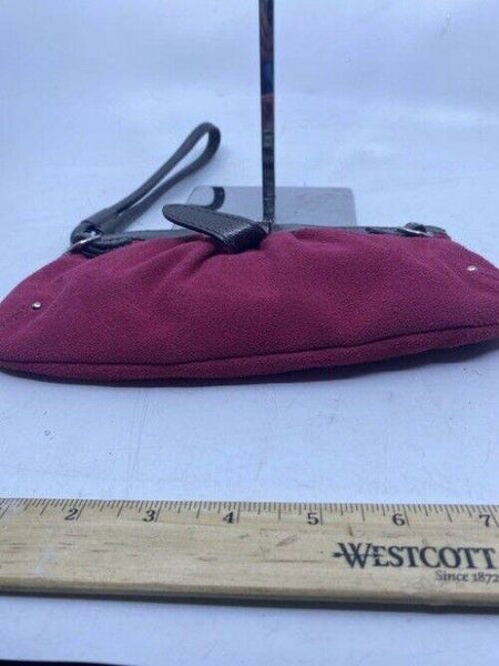 Via Spiga Womens Zipper Wrist Pouch Purse Pink Leather Wristlet