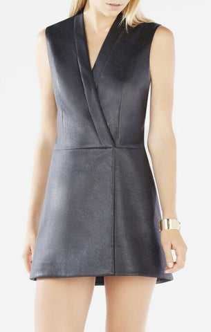 BCBG Black Wrap Vest Dress Msrp $290