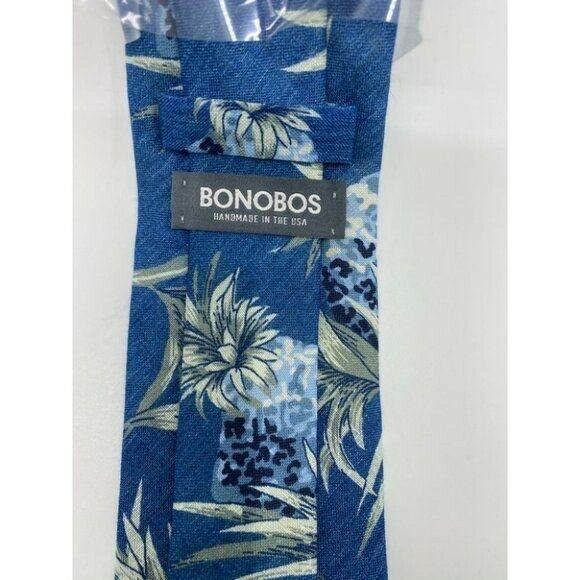 New! BONOBOS Blue Pineapple Premium Neck Tie USA
