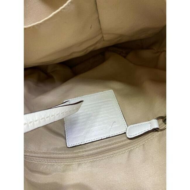 coach medium w adjustable strap white leather cross body bag