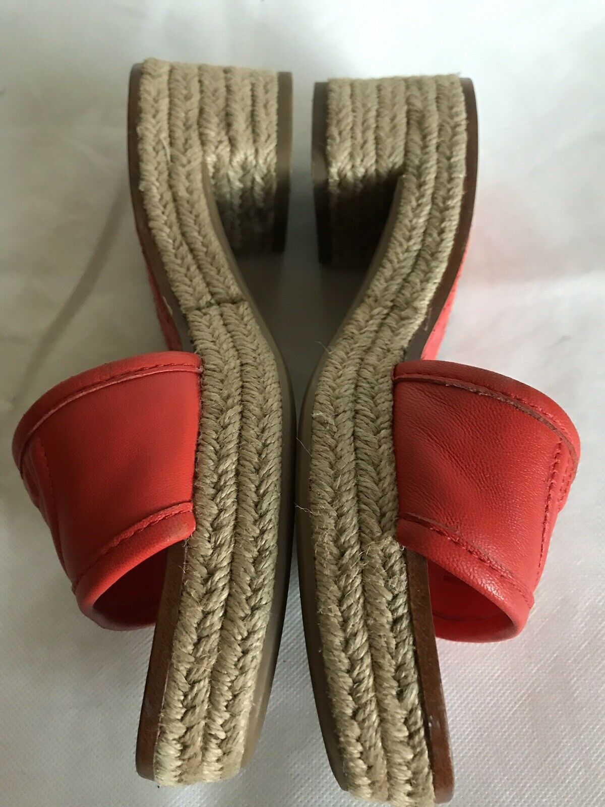 TORY BURCH Orange lamb Leather Slip On Sandals 6.5