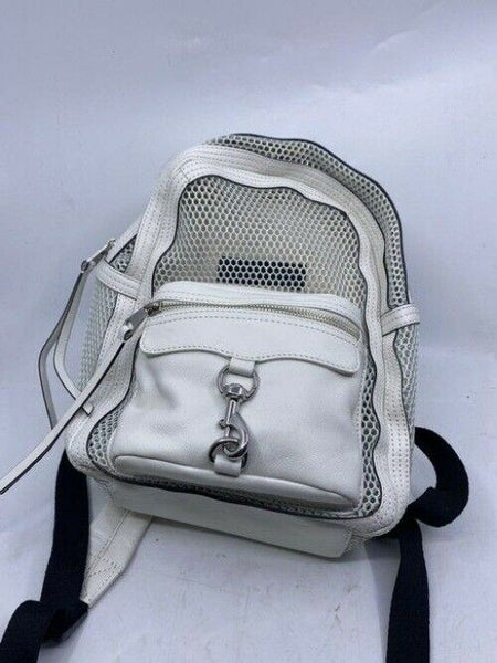 Rebecca Minkoff Net Mini Mab White Leather Backpack