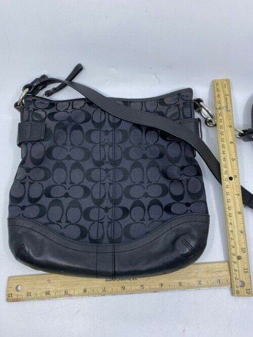 Coach Black Gray Fabric Cross Body Bag
