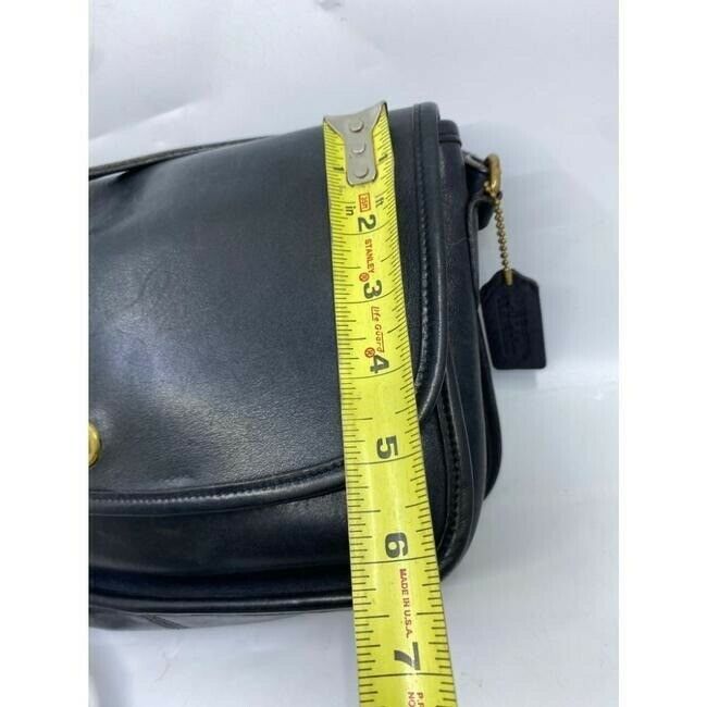 coach vintage black leather cross body bag