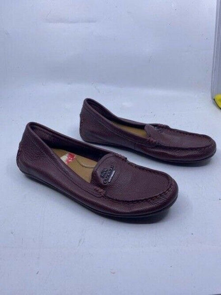 Coach Maroon Leather Slip On Flats Size Us