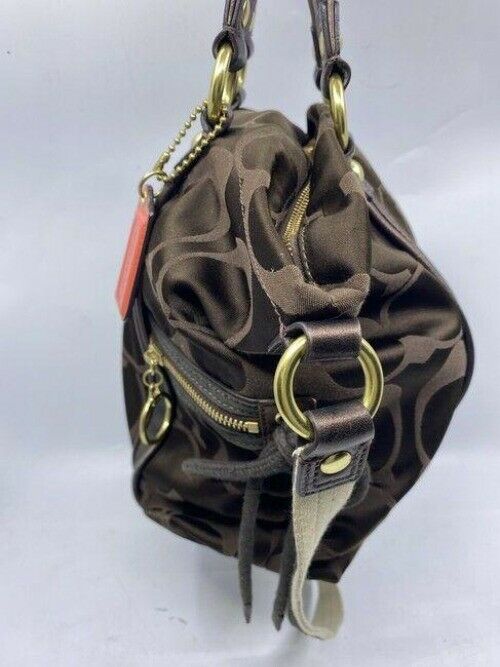 coach msrp brown fabric cross body bag