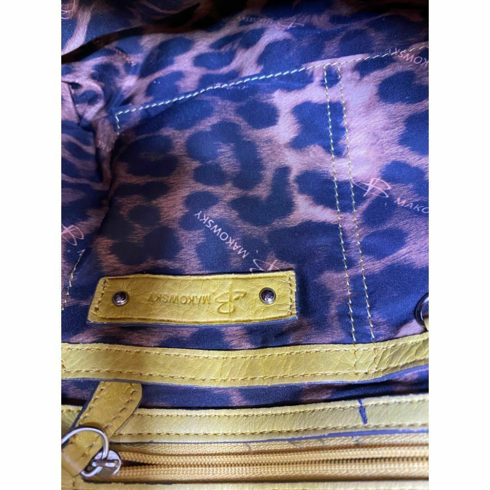 B. makowsky Yellow Leather Shoulder Bag