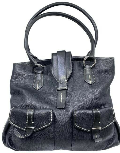 tumi bag xl very good black leather tote