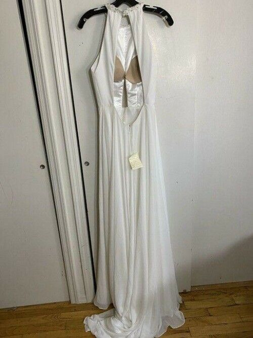 Unbranded White Haltered Gown Long Formal Dress