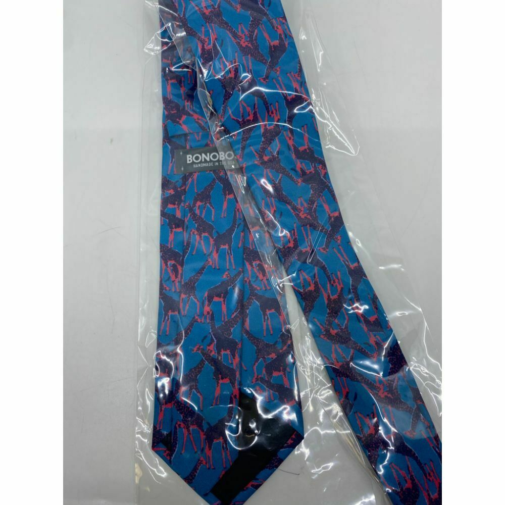 New! BONOBOS Blue Pink Animal Print Neck Tie Msrp 95