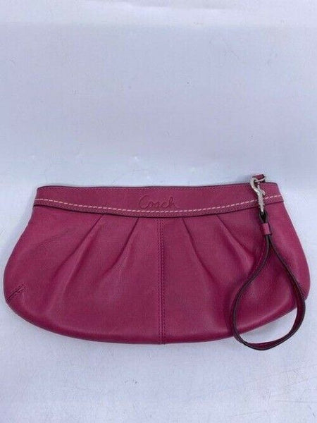 coach purple leather mini purse cosmetic bag