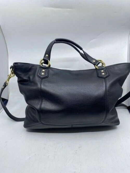 Coach Campbell Izzy Fashion Satchel Black Leather Cross Body Bag