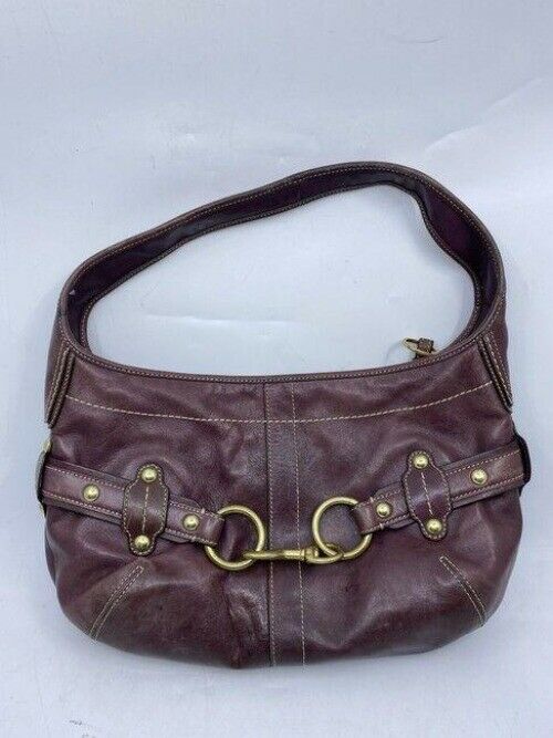 coach leather burgundy shoulder bag