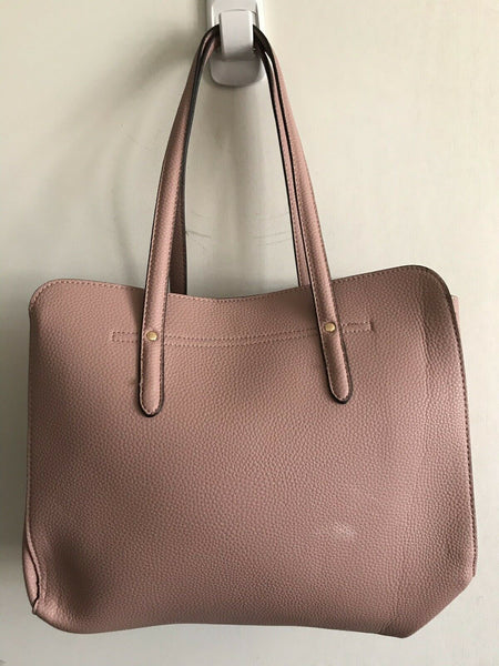 NANETTE LEPORE Large Leather Dusty Pink Handle Bag Tote