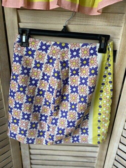 Nicole Miller multicolor floral linen skirt and set msrp blouse