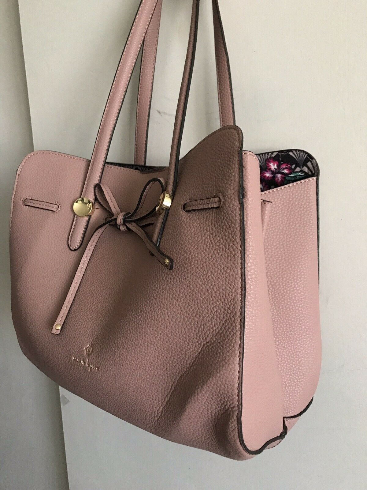 NANETTE LEPORE Large Leather Dusty Pink Handle Bag Tote