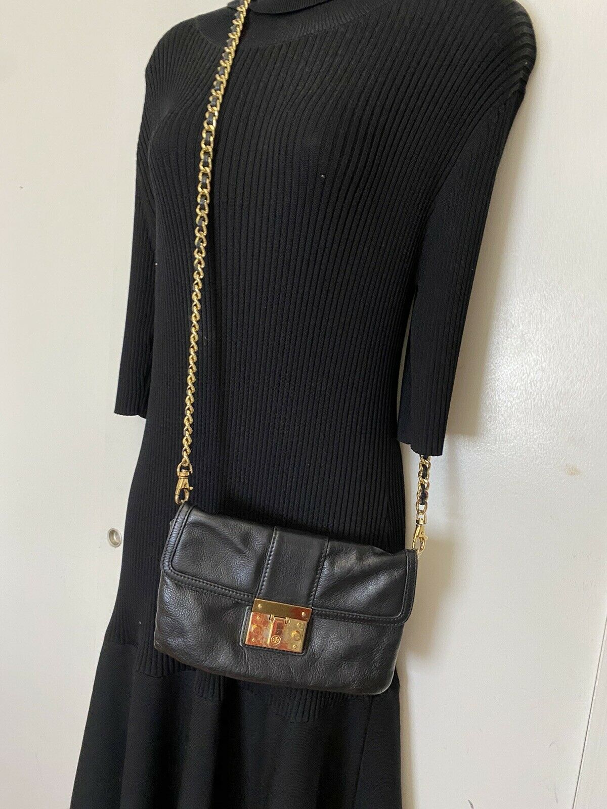 Tory Burch Black Leather  Small Crossbody
