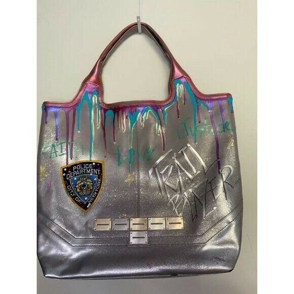 Botkier Leather Handbag Customized W Graffiti