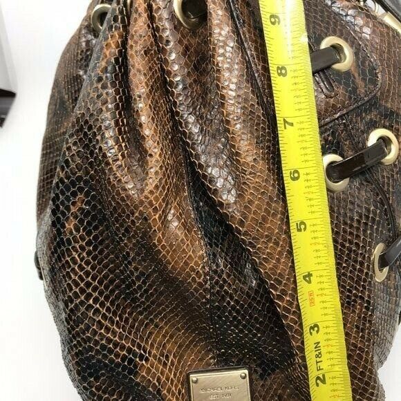 MICHAEL KORS Brown Python Leather Shoulder Bag