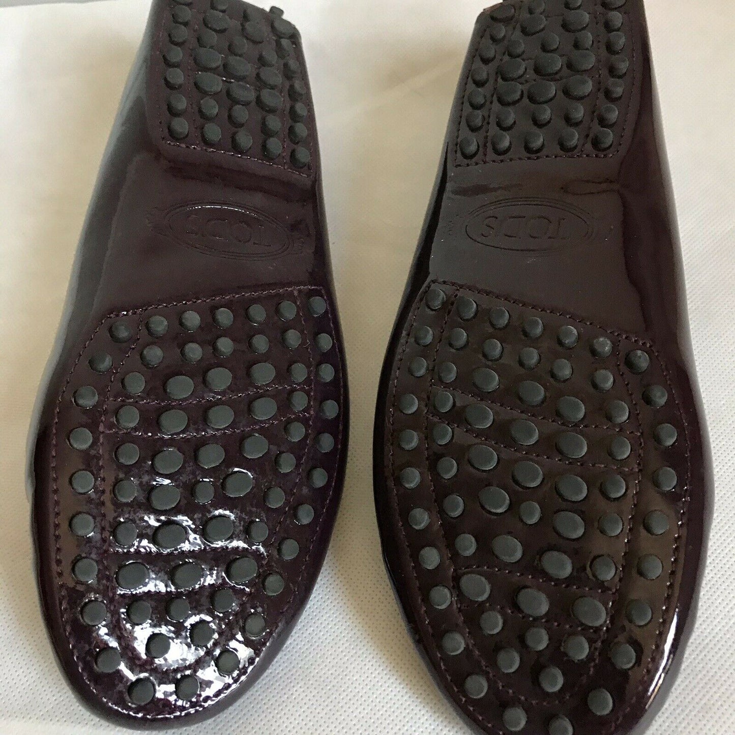 TOD’s Burgundy Pony Hair And Patent Loafers Size 36