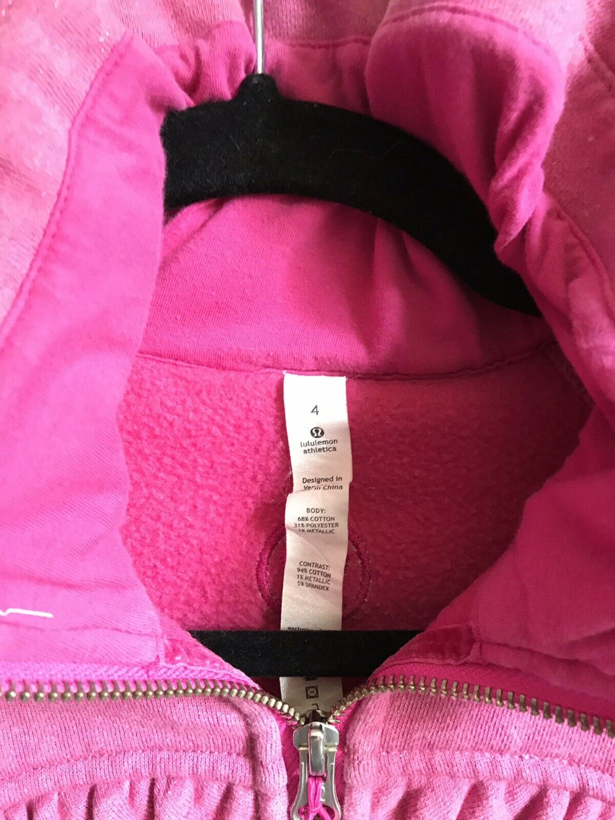 LULULEMON Pink Long Sleeves Knitted Zip Up Size 4