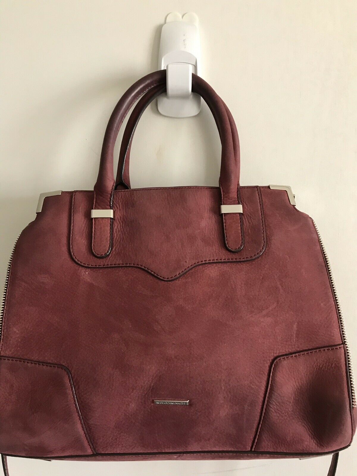 REBECCA MINKOFF Red Suede Tote Bag
