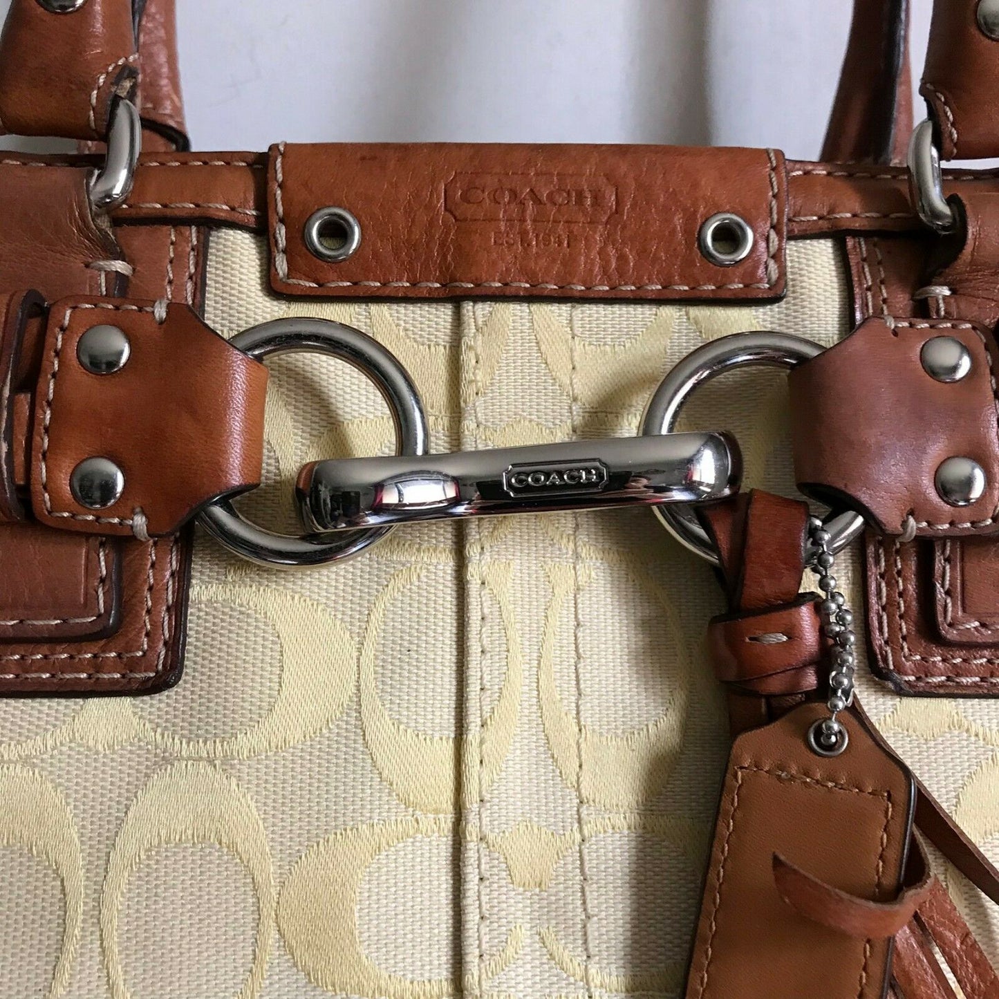 Coach Brown/Cream Shoulder Bag