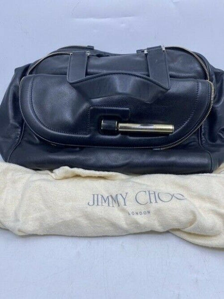 Jimmy Choo Justine Handbag Black Leather Shoulder Bag