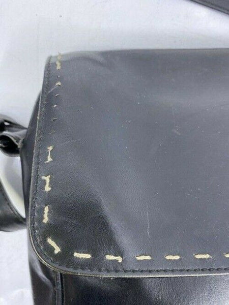 prada vintage black leather cross body bag
