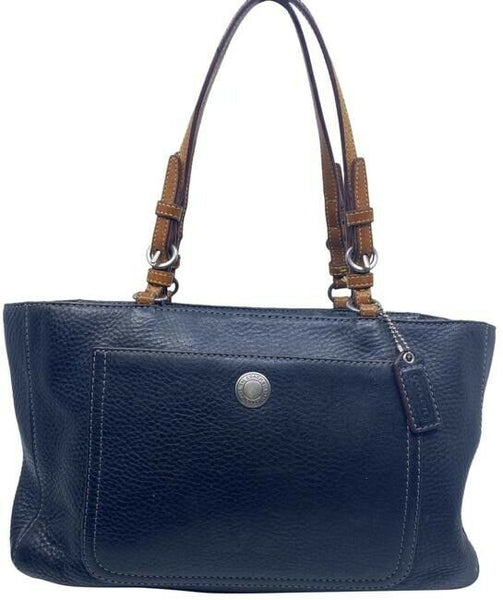 Coach Medium Bag Handbag Navy Leather Shoulder Bag