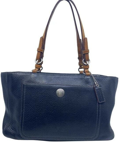 Coach Medium Bag Handbag Navy Leather Shoulder Bag