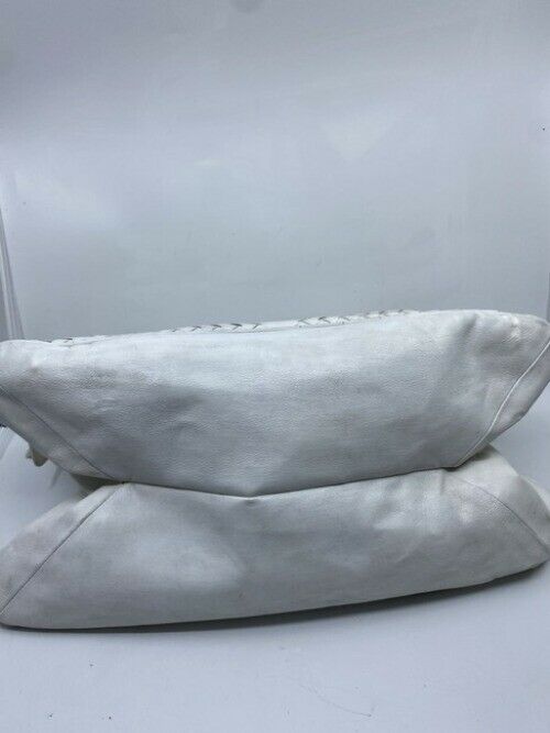 bottega veneta white woven leather shoulder bag