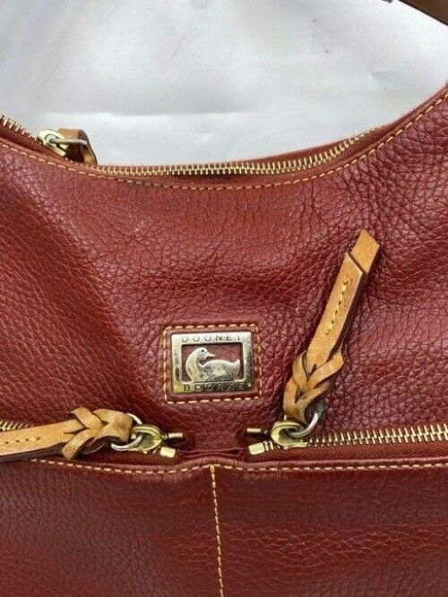 dooney and bourke red leather hobo bag