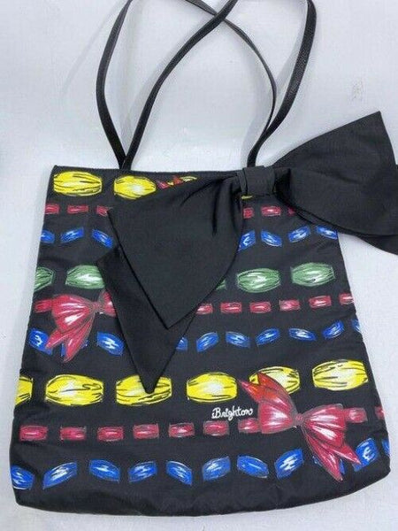 brighton bag black with multicolor nylon tote