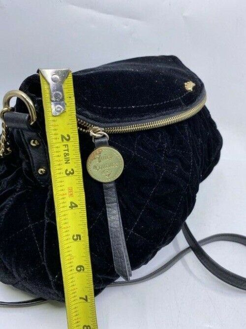 Juicy Couture Large Flap Msrp Black Velvet Cross Body Bag
