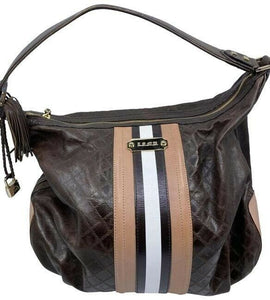 lamb l large brown leather shoulder bag