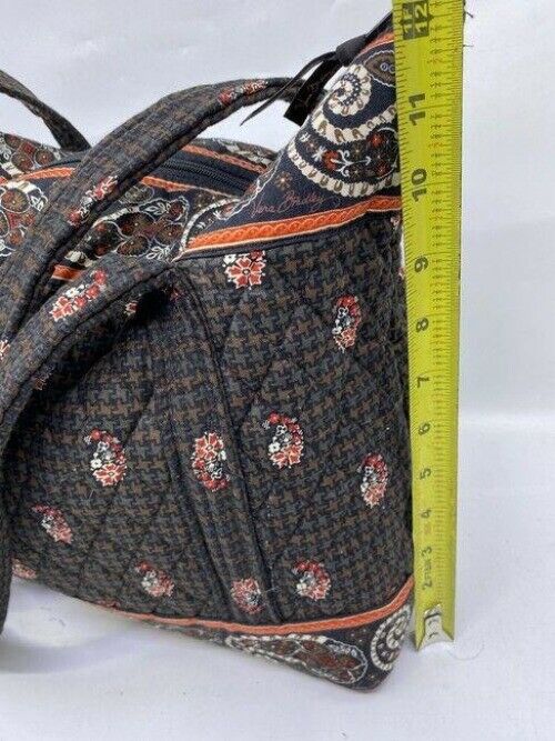 Vera Bradley Large Quilted Gray Tan White Shoulder Bag