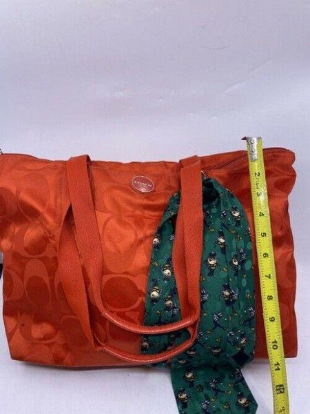 coach w w detachable specialty tie accent coral shoulder bag