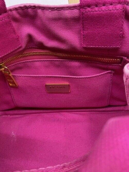 Prada Shopping Tote Canapa Logo Fuxia Shoulder Bag