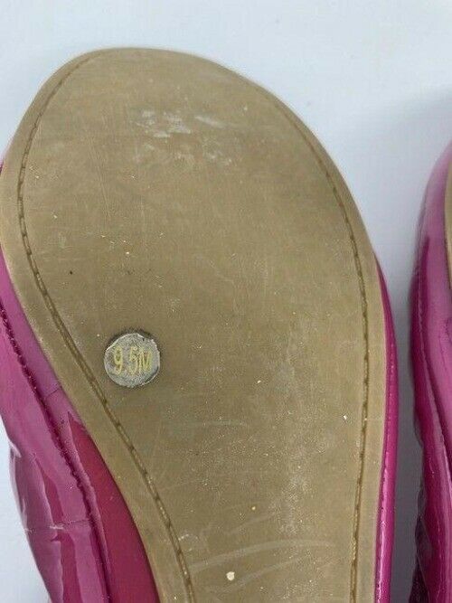 tory burch fuchsia patent leather ballerina flats size us
