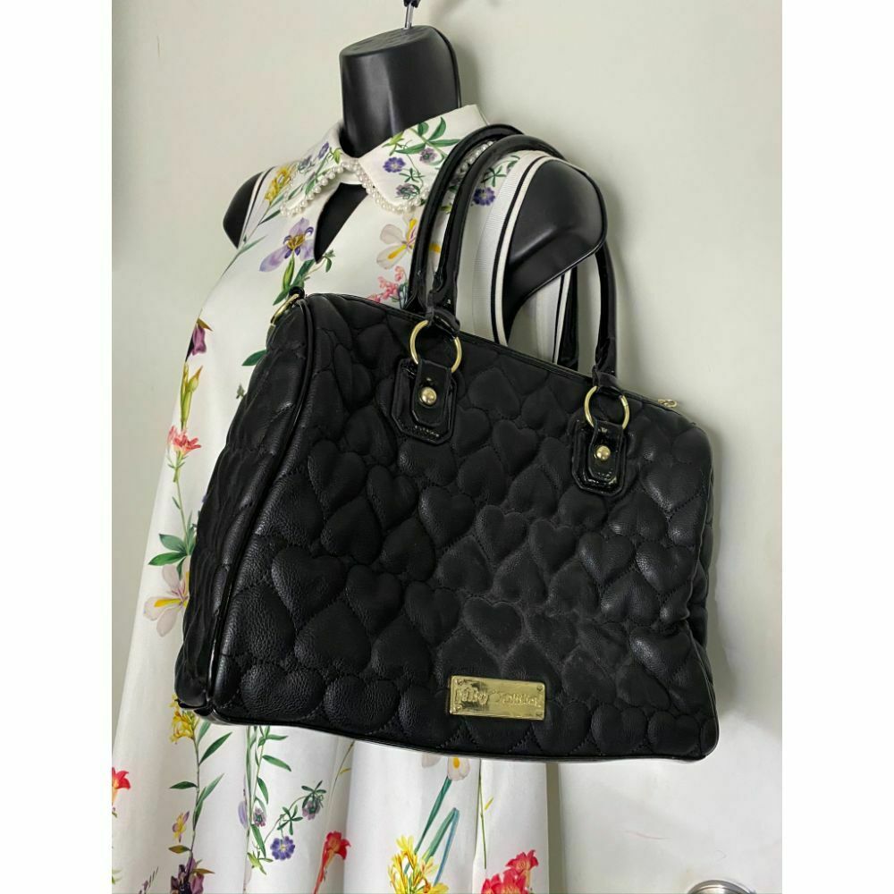 BETSEY JOHNSON Faux Leather Embellished Tote Bag