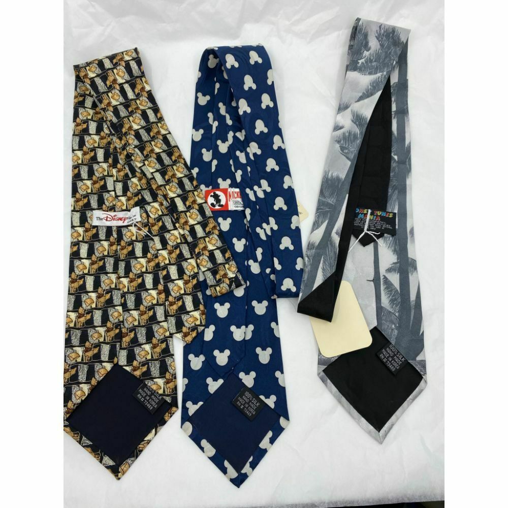 New Lot of 3 Neck tie Disney, Looney Tunes Blue Black White Total Msrp 75