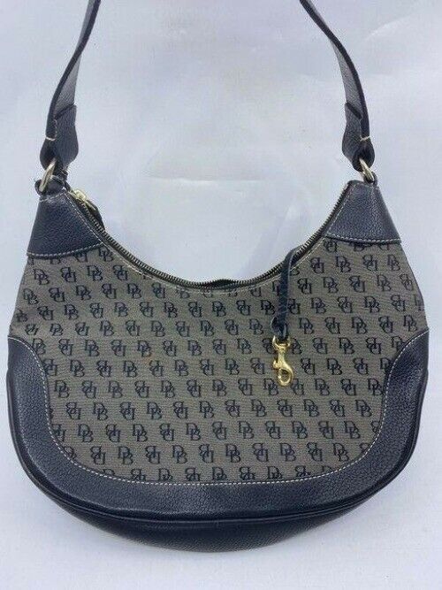 Dooney and Bourke w hand customized by me w applique black gray hobo bag