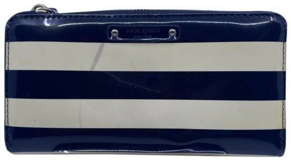Kate Spade Black White Sailing Striped Large Wallet