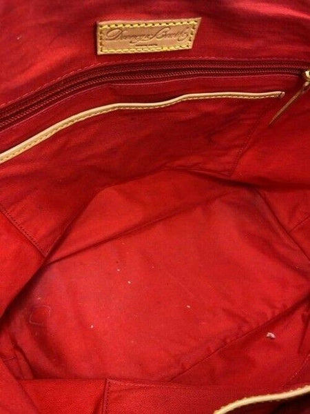 Dooney and Bourke shopping xl zig zag in blue white coated canvas tote