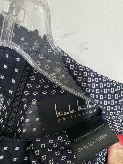nicole miller navy white new foulard msrp