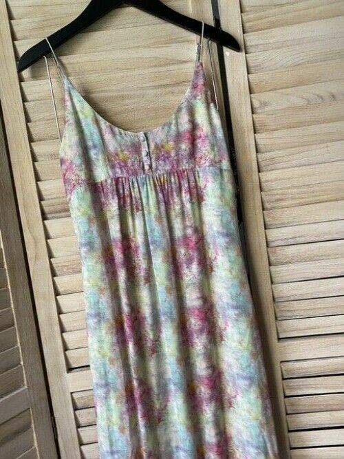 nicole miller pink blue green msrp long casual maxi dress