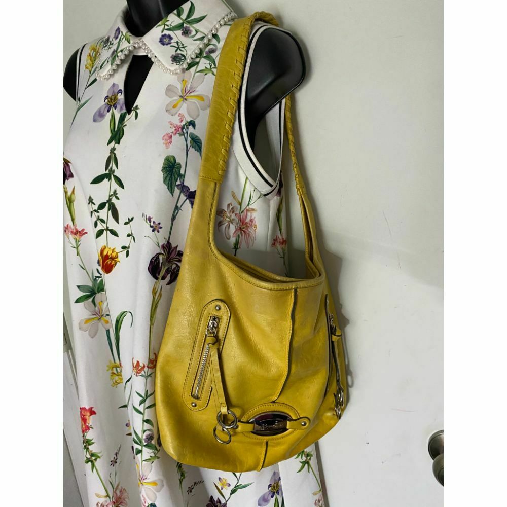 B. makowsky Yellow Leather Shoulder Bag