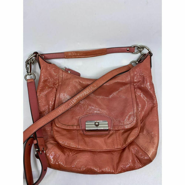 COACH Large Patent Leather Orange Shoulder Bag