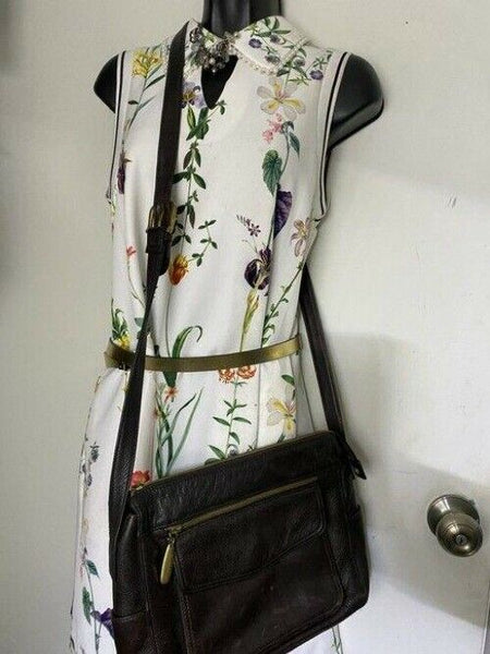 valerie stevens brown leather cross body bag